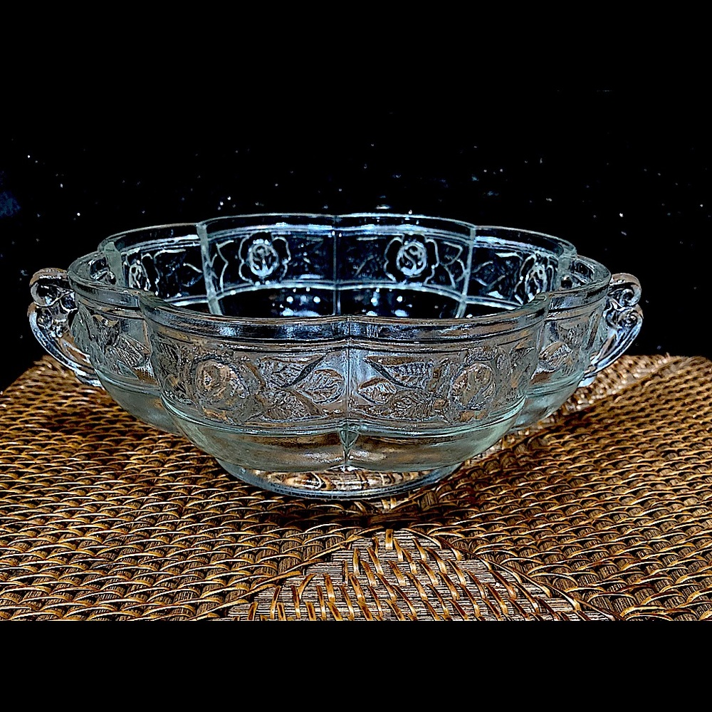 Clear Jeanette Glass  Candy Dish